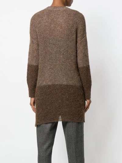Shop Pas De Calais Two Tone Sweater - Brown