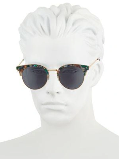 Shop Gentle Monster Round Sunglasses In Green Multi