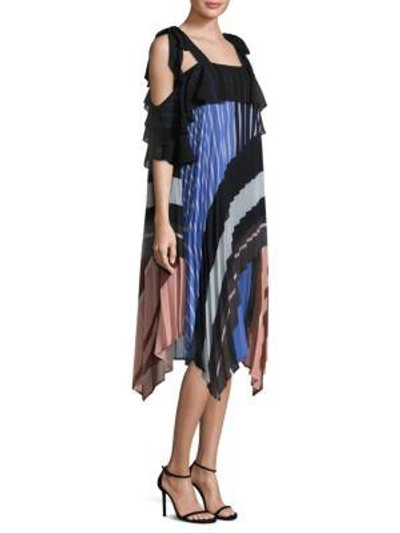 Shop Delfi Collective Lola Striped Pleated Shift Dress In Stripe Multi