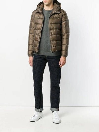 Shop Ten C Classic Padded Jacket - Green