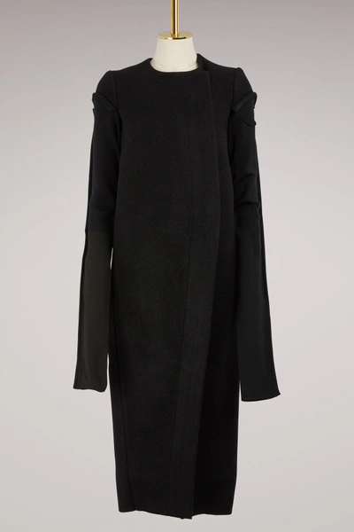 Shop Rick Owens Wool Coat In Black/brown