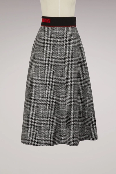 Shop Fendi Galles Midi Skirt In Black/white