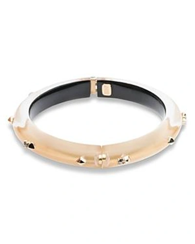 Shop Alexis Bittar Golden Studded Hinge Bangle