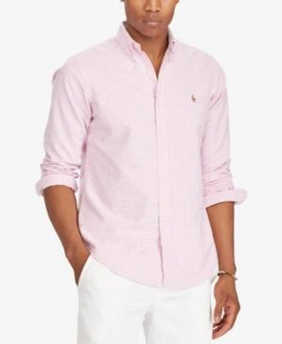 Shop Polo Ralph Lauren Men's Standard-fit Shirt In Powder Pink/white