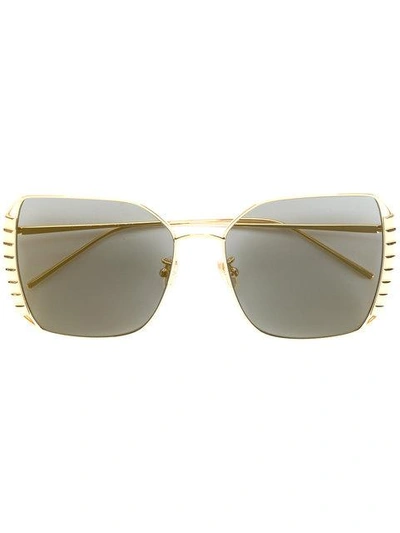 Shop Boucheron Oversize Square Frame Sunglasses In Metallic