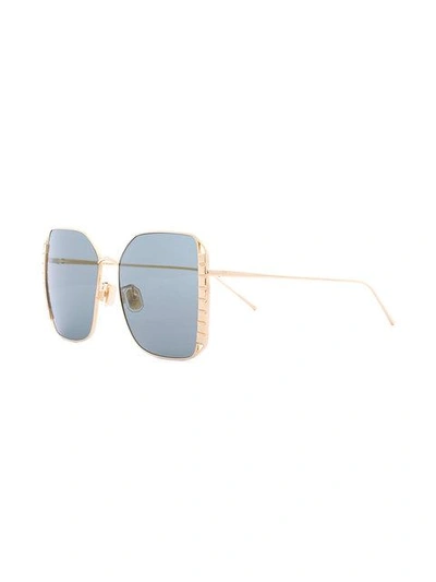 Shop Boucheron Oversize Square Frame Sunglasses In Metallic