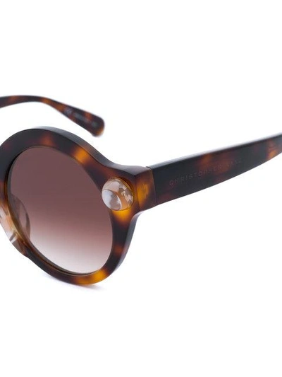 Shop Christopher Kane Eyewear Round-frame Tortoise Shell Sunglasses - Brown
