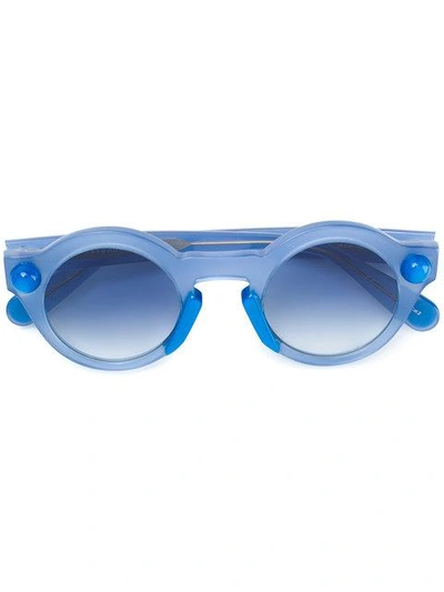 Shop Christopher Kane Eyewear Round-frame Sunglasses - Blue