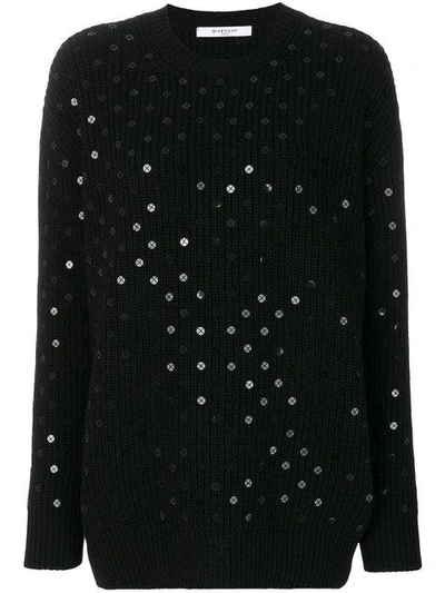 Shop Givenchy Sequinned Jumper - Black