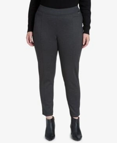 Shop Calvin Klein Plus Size Pull-on Skinny Pants In Black