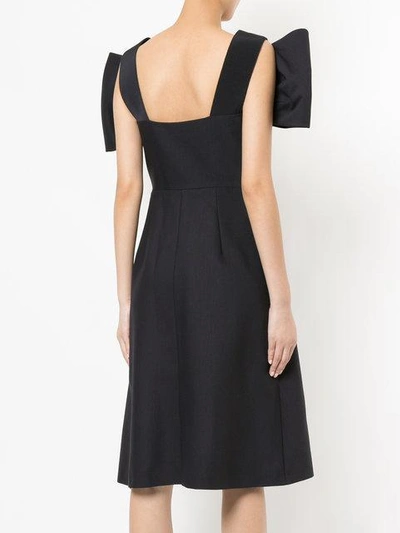 Shop Delpozo Bow Embellished Dress In Black