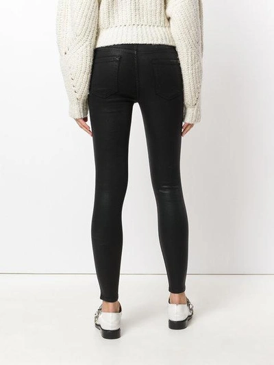 Shop 7 For All Mankind Distressed Skinny Jeans In Black