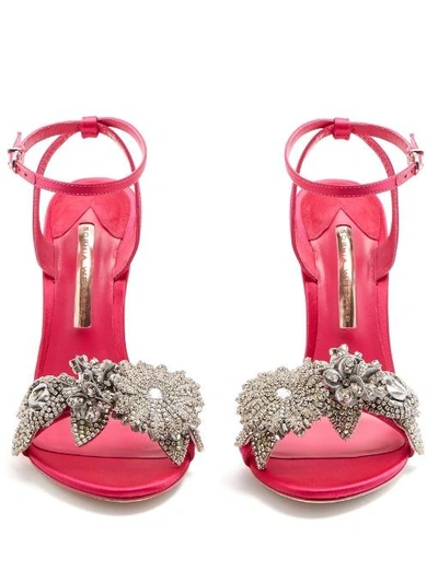 Sophia Webster Lilico Crystal-embellished Leather Sandals In Pink ...