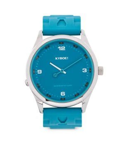Shop Kyboe! Martini Series Stainless Steel Watch In Blue-silver