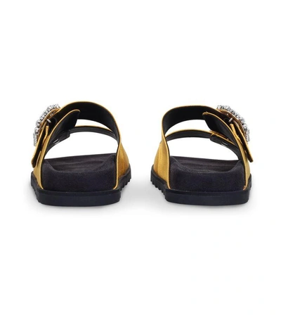 Shop Roger Vivier Slidy Viv Strass Buckle In Yellow