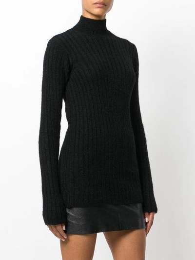 Shop Balmain Ribbed Turtleneck Sweater - Black