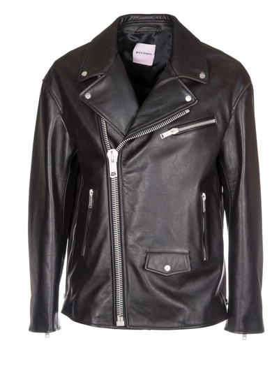 Shop Palm Angels Multi-zip Biker Jacket In Black