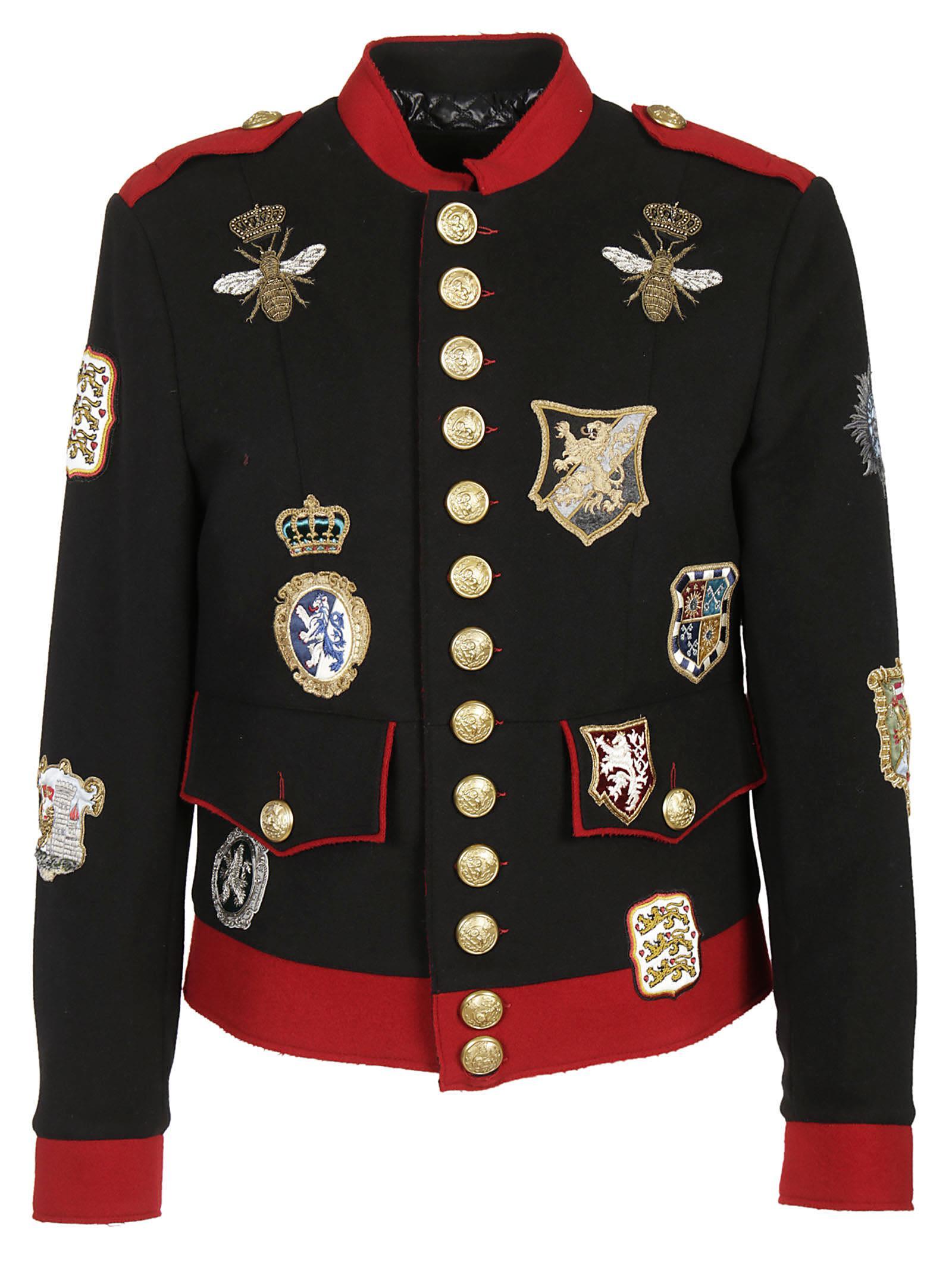Dolce & Gabbana Military Crest Short Jacket In Nero | ModeSens