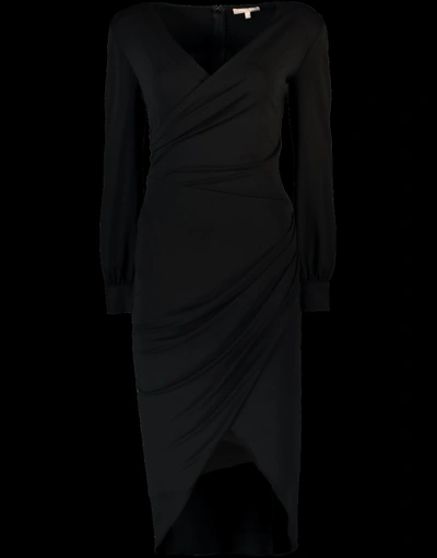 Shop Michael Kors Stretch Matte Jersey Wrap Dress In Black