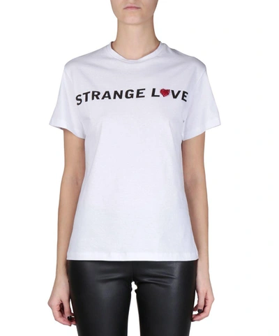 Shop Amen Strange Love Jersey Cotton T-shirt In Bianco