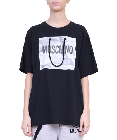 Shop Moschino Oversized Cotton T-shirt In Nero