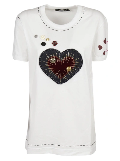 Shop Dolce & Gabbana Appliqué Detail T-shirt