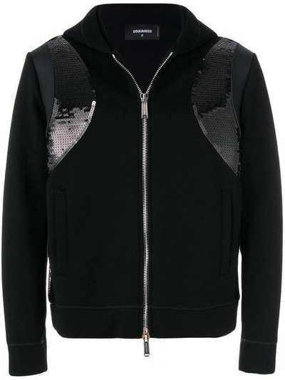 Shop Dsquared2 Sequin Zipped Hoodie