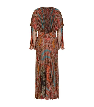 Shop Etro Paisley Pleated Gown In Red
