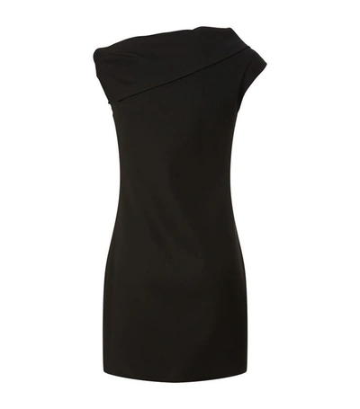 Shop Helmut Lang Asymmetric Mini Dress In Black