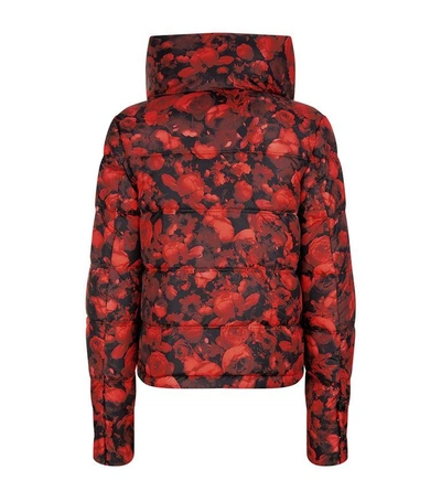 Shop Givenchy Rose Print Puffer Jacket In Red