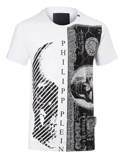Shop Philipp Plein T-shirt Round Neck Ss "money"