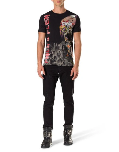 Shop Philipp Plein T-shirt Round Neck Ss "spray"