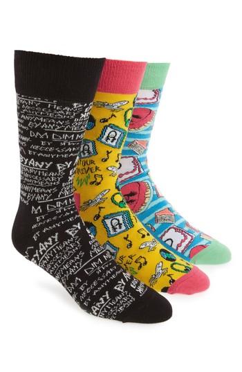 Happy Socks Steve Aoki 3 Pack Socks Box Set In Multi Color Modesens