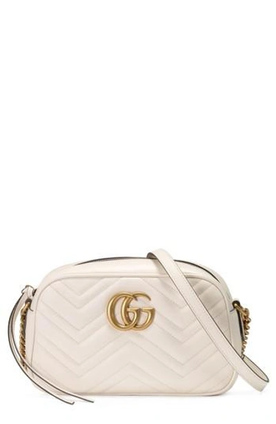 Shop Gucci Gg Marmont 2.0 Matelasse Leather Camera Bag - White In Mystic White