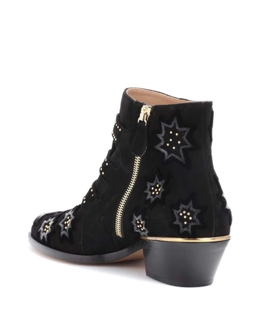 Shop Chloé Susanna Suede Ankle Boots In Black
