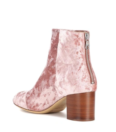 Shop Rag & Bone Drea Velvet Ankle Boots In Pink