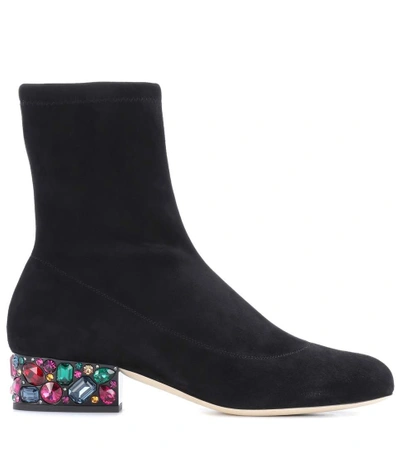 Shop Jimmy Choo Maisie 35 Suede Ankle Boots In Black