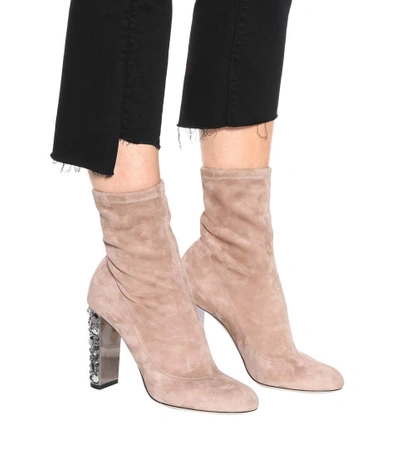 Shop Jimmy Choo Maine 100 Suede Boots In Female