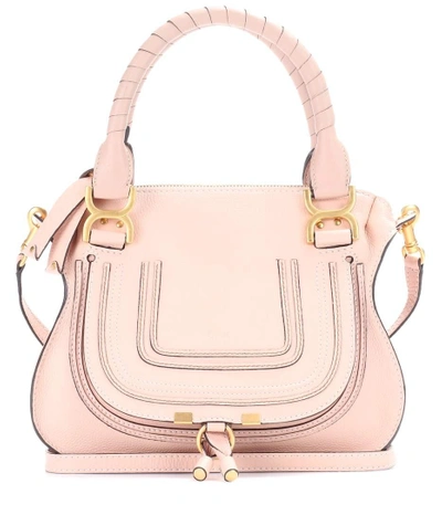 Shop Chloé Marcie Small Leather Shoulder Bag In Pink