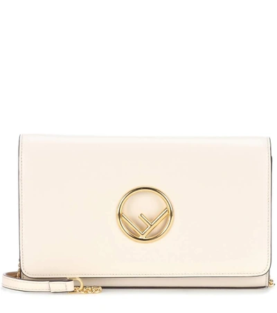 Shop Fendi Wallet On Chain Leather Shoulder Bag In White