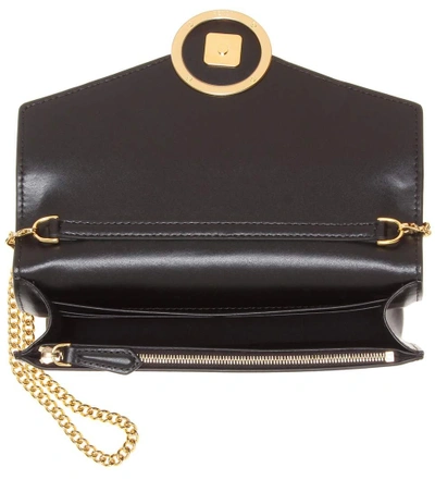 Shop Fendi Wallet On Chain Leather Shoulder Bag In Black