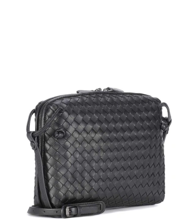 Shop Bottega Veneta Nodini Leather Crossbody Bag In Black