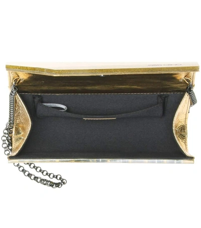 Jimmy Choo Candy Gold I Want Choo Glitter Acrylic Clutch Bag | ModeSens