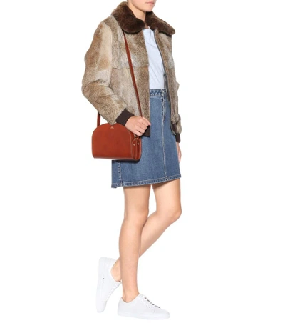 Shop Apc Birgit Fur Jacket In Brown