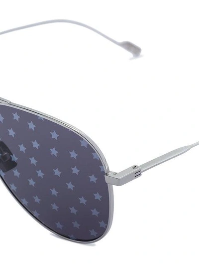 Shop Saint Laurent Navy Classic 193 T Aviator Sunglasses