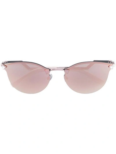 Shop Fendi Pink Rimless Wayfarer Sunglasses