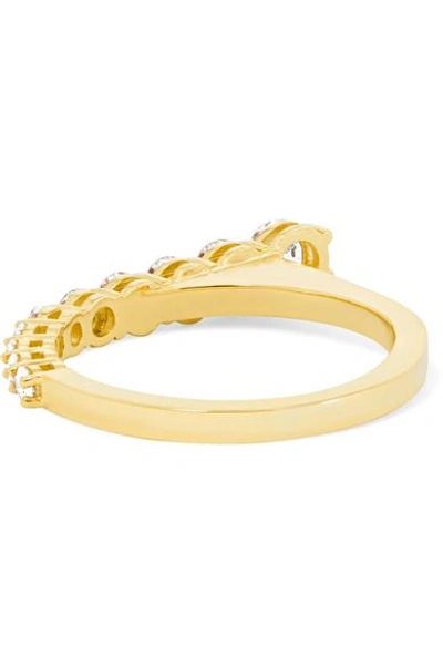 Shop Melissa Kaye Aria 18-karat Gold Diamond Ring In Usd