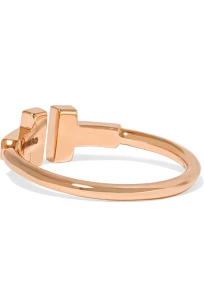 Shop Tiffany & Co T Wire 18-karat Rose Gold Diamond Ring