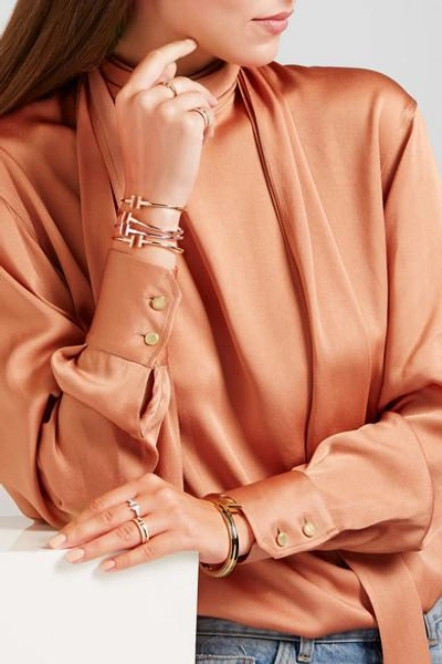 Shop Tiffany & Co T Wire 18-karat Rose Gold Diamond Ring