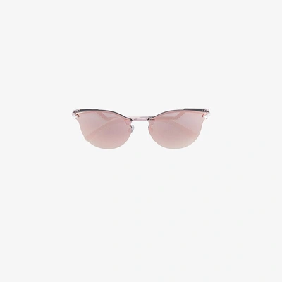 Shop Fendi Eyewear Pink Rimless Wayfarer Sunglasses In Pink&purple